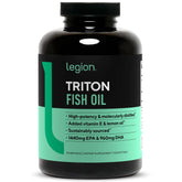 LEGION Triton fish oil capsules in a bottle for easy daily omega-3 intake
