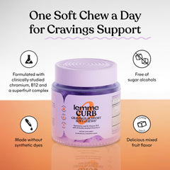 Lemme Curb Cravings ingredients image highlighting Chromax chromium and natural botanicals