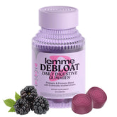 Lemme Debloat bottle front showing 60 gummies for daily gut support.