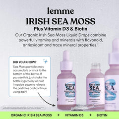 Lemme Irish Sea Moss Drops dropper shows precise 1 ml servings.
