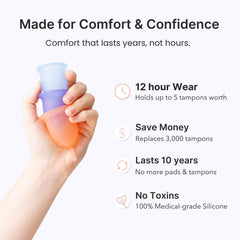 LENA Cup inserted and opened to seal securely for comfort