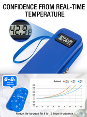 LengKe insulin cooler travel case with two ice packs for long-lasting cooling on trips.