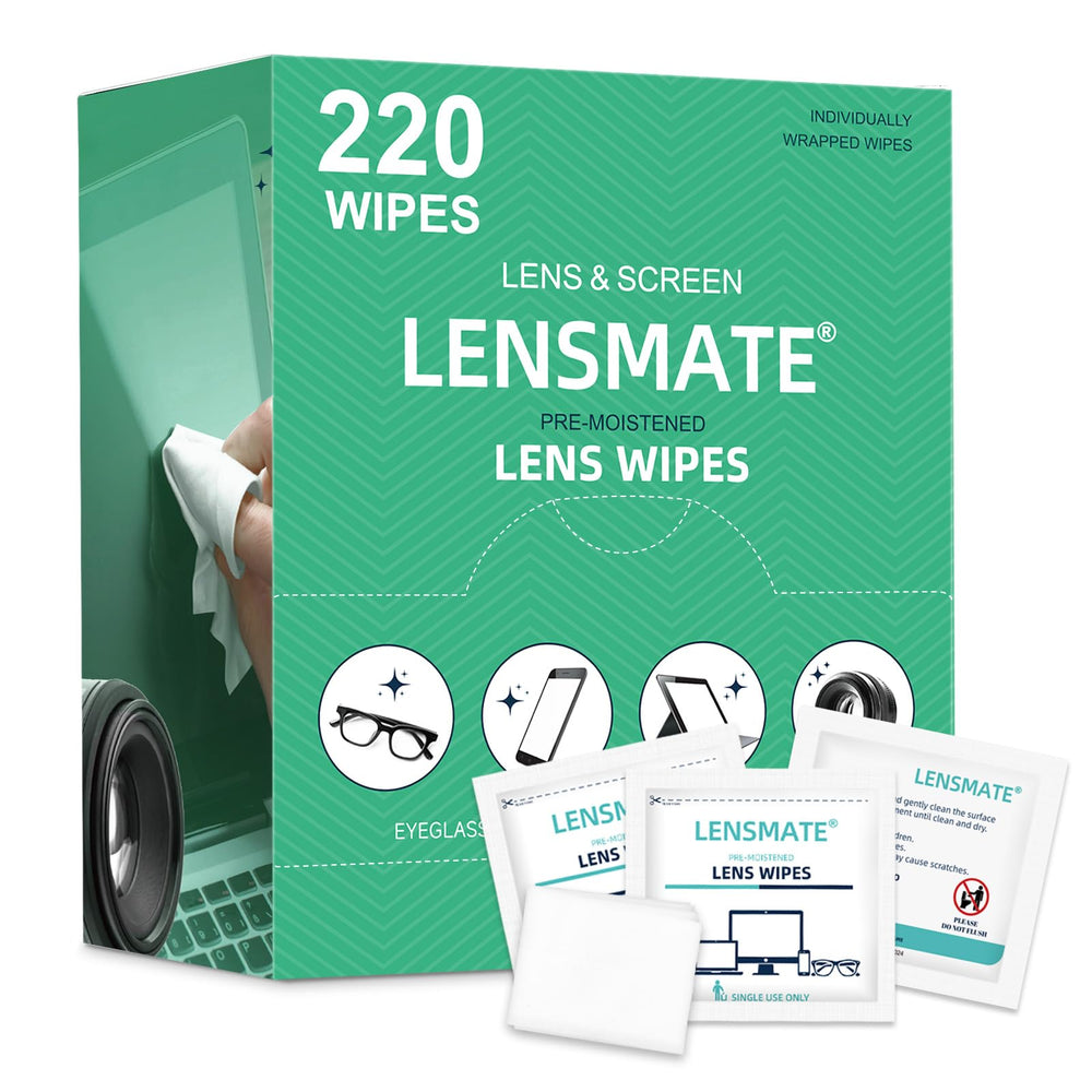 Lensmate 220-count wipes bundle for quick, mark-free cleaning of glasses