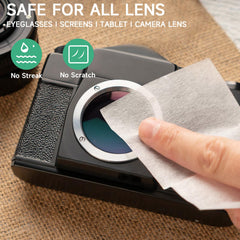 Travel-friendly Lensmate wipes fit in a pocket for clean optics anywhere
