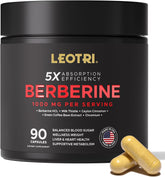 Leotri Berberine 1000mg cinnamon bottle with capsules for daily metabolic support
