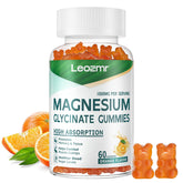 Leozmr magnesium glycinate gummies orange bottle pour supporting daily calm mood.