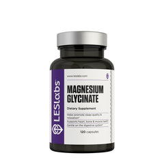 LES Labs Magnesium Glycinate bottle highlights high potency for daily calm.