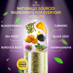 LetaGreen Irish sea moss ingredients highlight a clean-label formula.