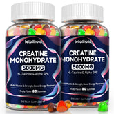 Letollhold Creatine Gummies bottle with a 4-gummy serving for quick gym energy.