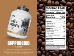 Creamy Levels Cappuccino shake in a glass.