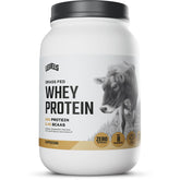 Levels Grass-Fed Whey Cappuccino tub supports daily protein goals.