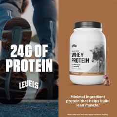 Levels Whey pouring into a shaker demonstrates easy mixing with non-GMO lecithin.
