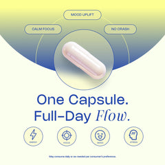 LevelUp Biohack Mind capsules close-up for steady energy and focus.