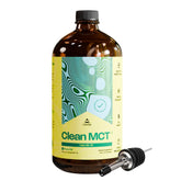 LevelUp Clean MCT Oil bottle front view for quick energy in coffee.