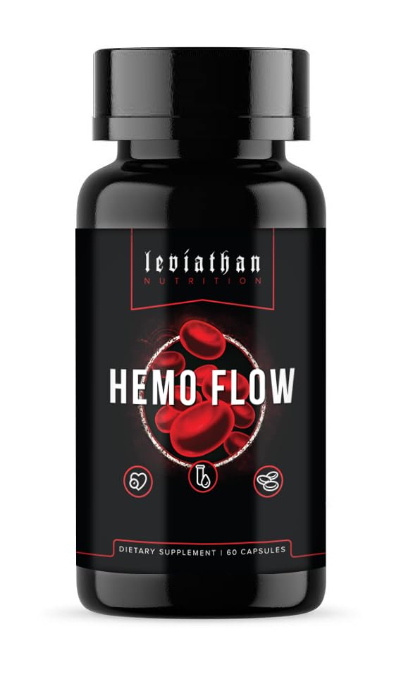 Leviathan Nutrition Hemo Flow bottle with capsules for daily use