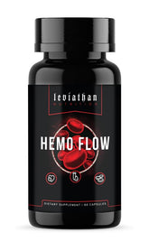 Leviathan Nutrition Hemo Flow bottle with capsules for daily use