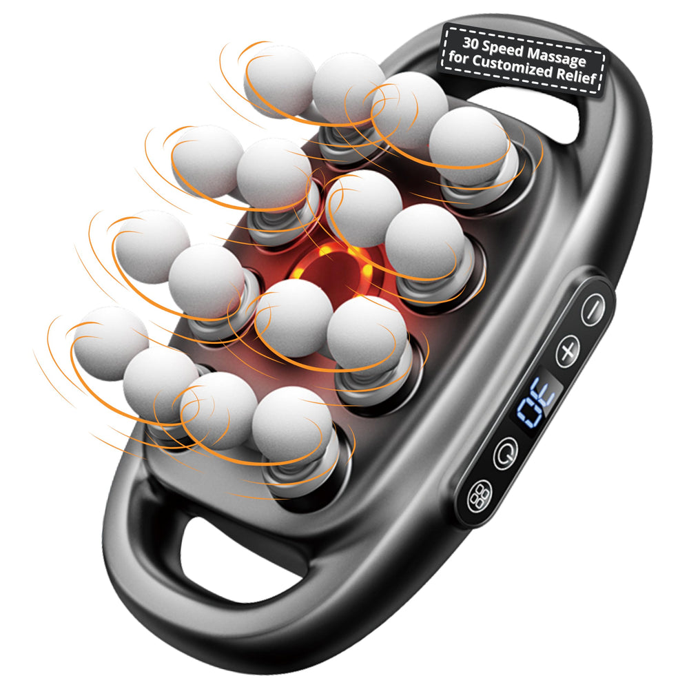 LEVILO 16-head massage gun targets deep tissue relief for sore muscles.