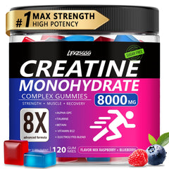 LFXZSGSG Creatine Gummies bottle with 8000mg complex for clean energy during workouts
