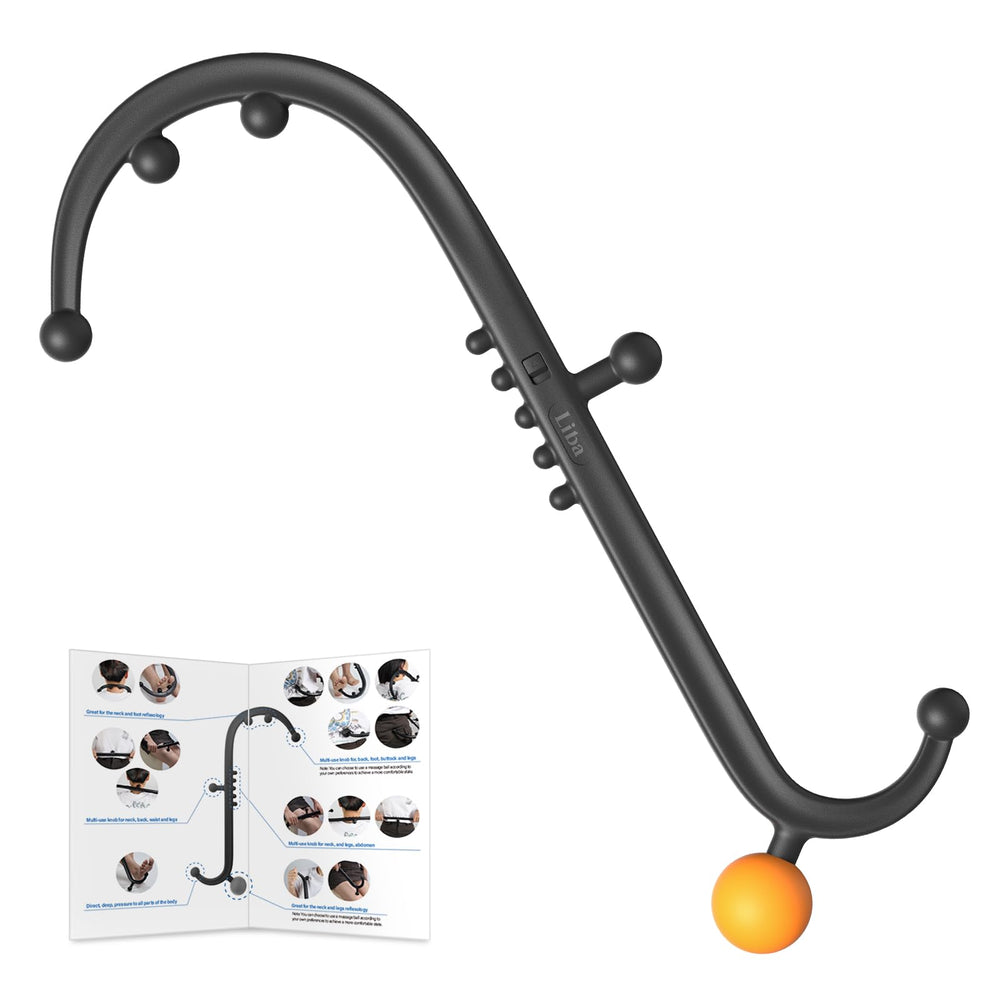 LiBa Trigger Point Massage Tool targets neck knots for portable relief.