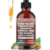 Liberty Lifestyle Defend Wormwood Cleanse bottle close-up suggests herbal digestive support.