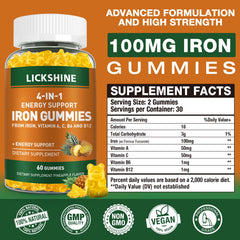 Lickshine iron gummies on surface show tasty texture for daily vitamin routine