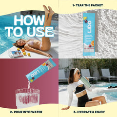 LIDO Tropical Punch bottle with prepared drink and balanced sodium.