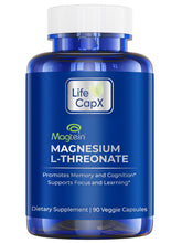 LIFE CAPX Magtein capsules bottle front shows easy dosing for daily use