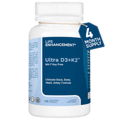 Life Enhancement Vitamin D3 K2 2000iu bottle supports daily bone health.