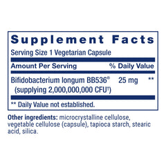 Life Extension Bifido GI Balance capsule held in hand for size reference.