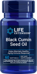 Life Extension Black Cumin Seed Oil bottle, premium daily supplement for wellness.