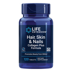 Life Extension Collagen Plus tablets close-up for glow-enhancing skin support