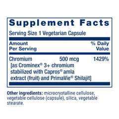 Life Extension Crominex 3+ amla shilajit blend in capsules