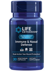 Life Extension FlorAssist Immune & Nasal Defense bottle supports daily immune balance and nasal comfort.