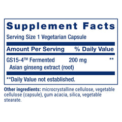 Life Extension Ginseng Energy Boost label highlights fermented ginseng for enhanced absorption.