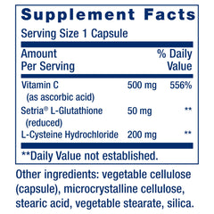 Life Extension Glutathione Cysteine C capsules shown for daily antioxidant use.