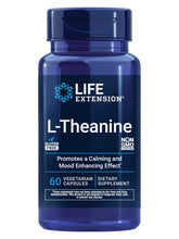 Life Extension L-Theanine bottle label highlights 200 mg calm support.