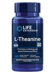 Life Extension L-Theanine bottle label highlights 200 mg calm support.