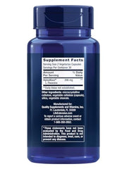Life Extension L-Theanine capsules stacked for daily calm and focus.