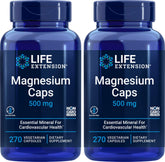 Life Extension Magnesium Caps 500 mg bottle front view for daily wellness support.