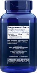 Life Extension Magnesium Caps label close-up showing three magnesium forms for absorption.
