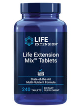 Life Extension Mix tablets bottle close-up highlighting immune support ingredients.