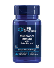 Life Extension Mushroom Immune with Beta Glucans bottle supports everyday immune health.