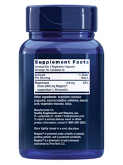 Life Extension Neuro-Mag bottle label highlights vegetarian and non-GMO formulation
