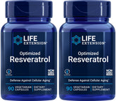 Life Extension Optimized Resveratrol bottle front view for longevity support