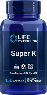 Life Extension Super K bottle with softgels for daily vitamin K support