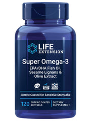 Life Extension Super Omega-3 bottle with lemon flavor for daily heart and brain support
