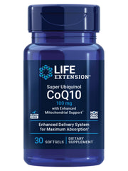 Life Extension Super Ubiquinol CoQ10 bottle front view highlighting maximum absorption