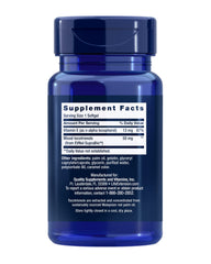 Closeup of Life Extension tocotrienols capsules for daily wellness