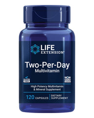 Life Extension Two-Per-Day multivitamin bottle front view supports daily nutrition