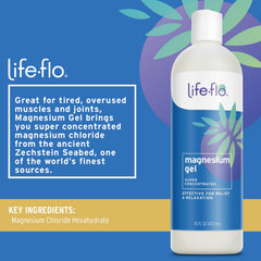 Life Flo Magnesium Gel pour demonstrates simple application for flexible self-massage.